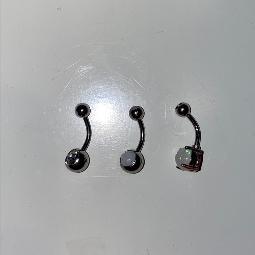 3 belly button rings